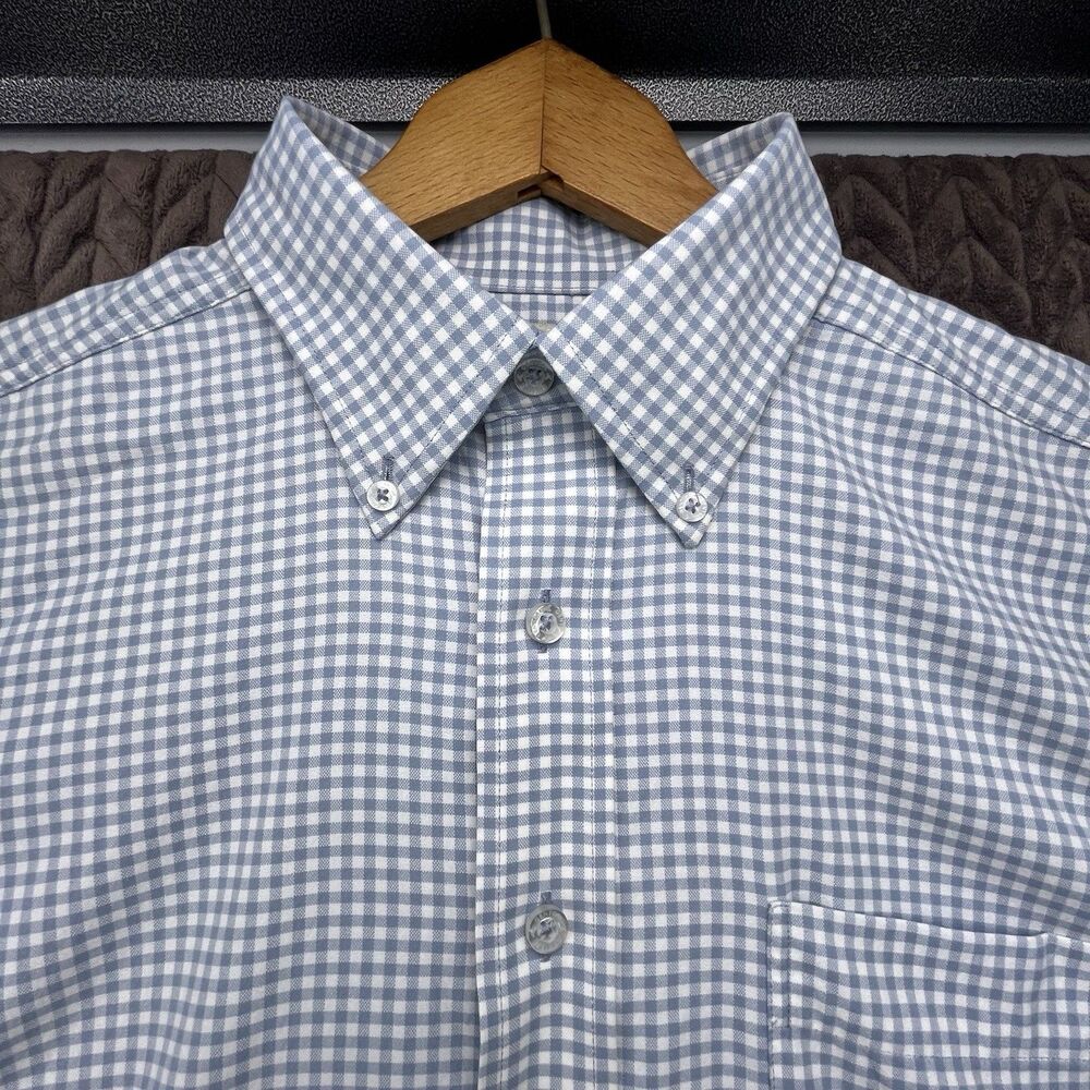 Genteal Performance Shirt Mens Small Gray Plaid Long Sleeve Button Down Stretch